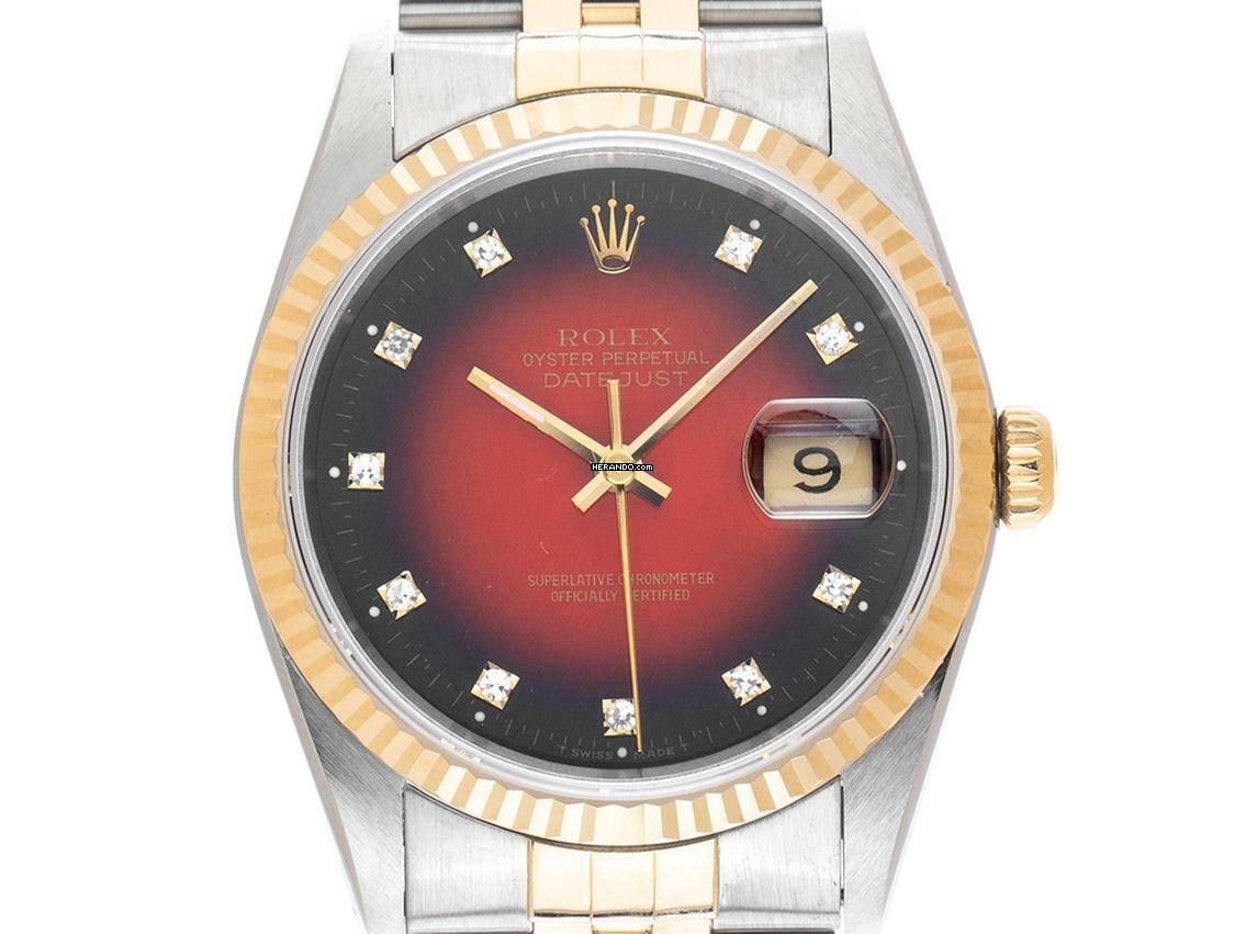  Rolex Datejust 36 Diamanten Ref.16233 1991 Full Set sehr gut Vintage 