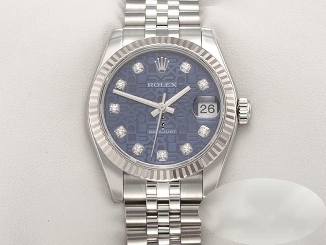 Rolex Datejust 31 31mm 178274 2010 Stahl Weissgold 750 Diamanten Automatik Stainless Steel 18kt White Gold Jubilé-band Chronometer Oyster Blue Dial