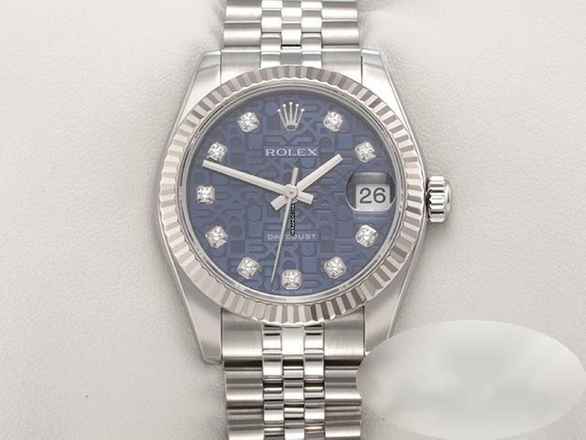  Rolex Datejust 31 31mm 178274 2010 Stahl Weissgold 750 Diamanten Automatik Stainless Steel 18kt White Gold Jubilé-band Chronometer Oyster Blue Dial 