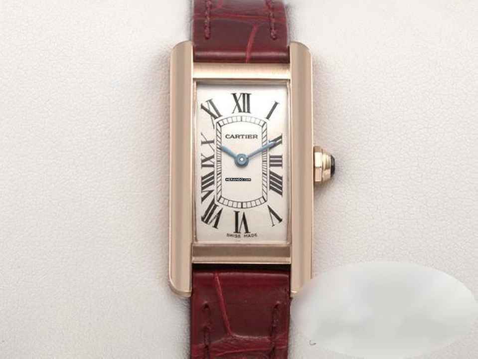  Cartier Tank Américaine Lady Tank Americaine Rosegold 750 Lederband W2607456 Damen Gold 