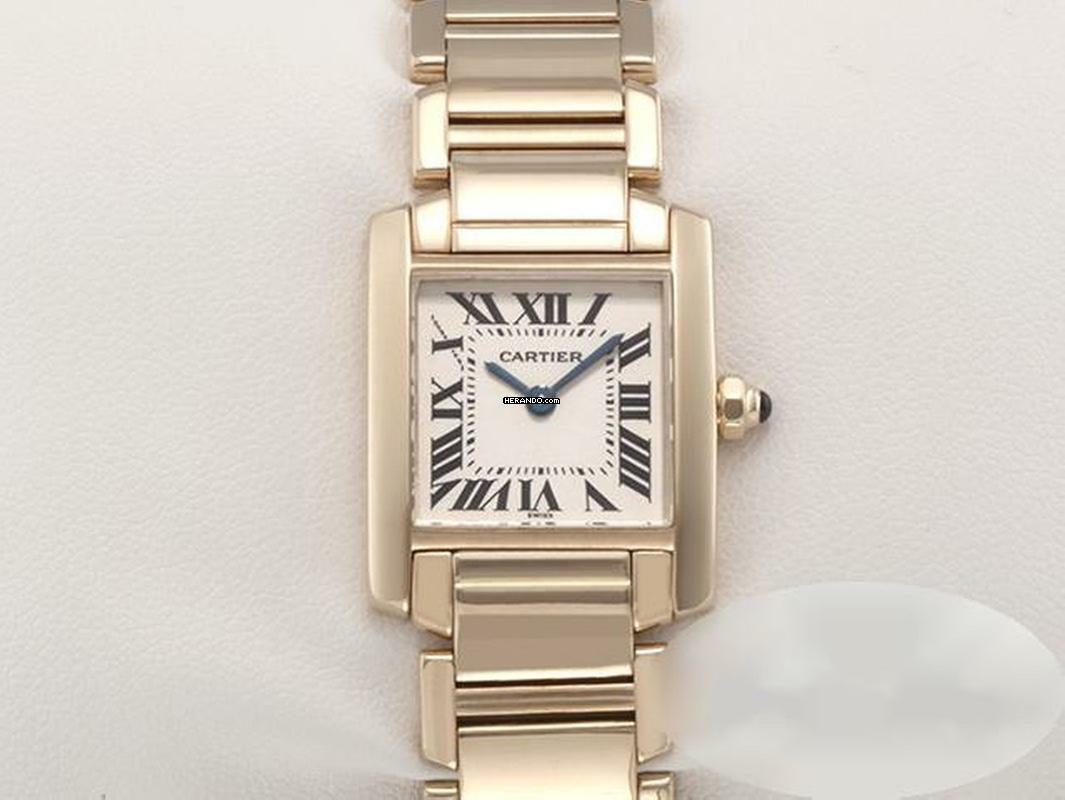  Cartier Tank Française Gelbgold 750 Damen Damenuhr Gold 