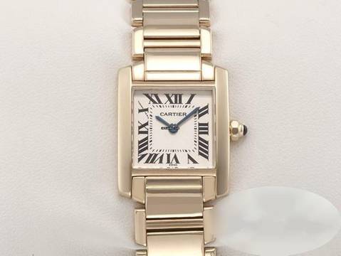  Cartier Tank Française Gelbgold 750 Damen Damenuhr Gold 