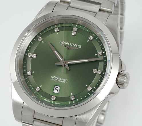  Longines Conquest Green Automatic 41mm NEW FULL SET 