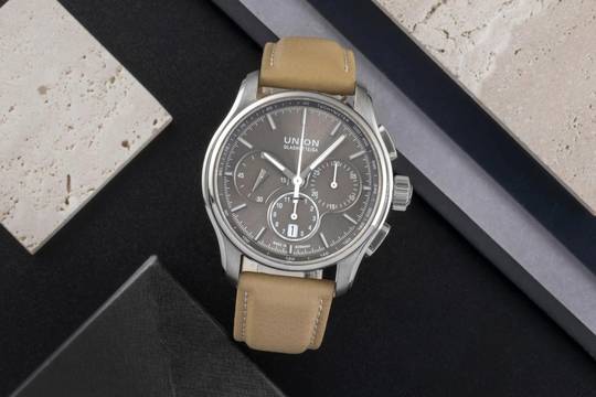  Union Glashütte Belisar Chronograph Titan Ref. D002.427.46.081.00 B&P 2013 