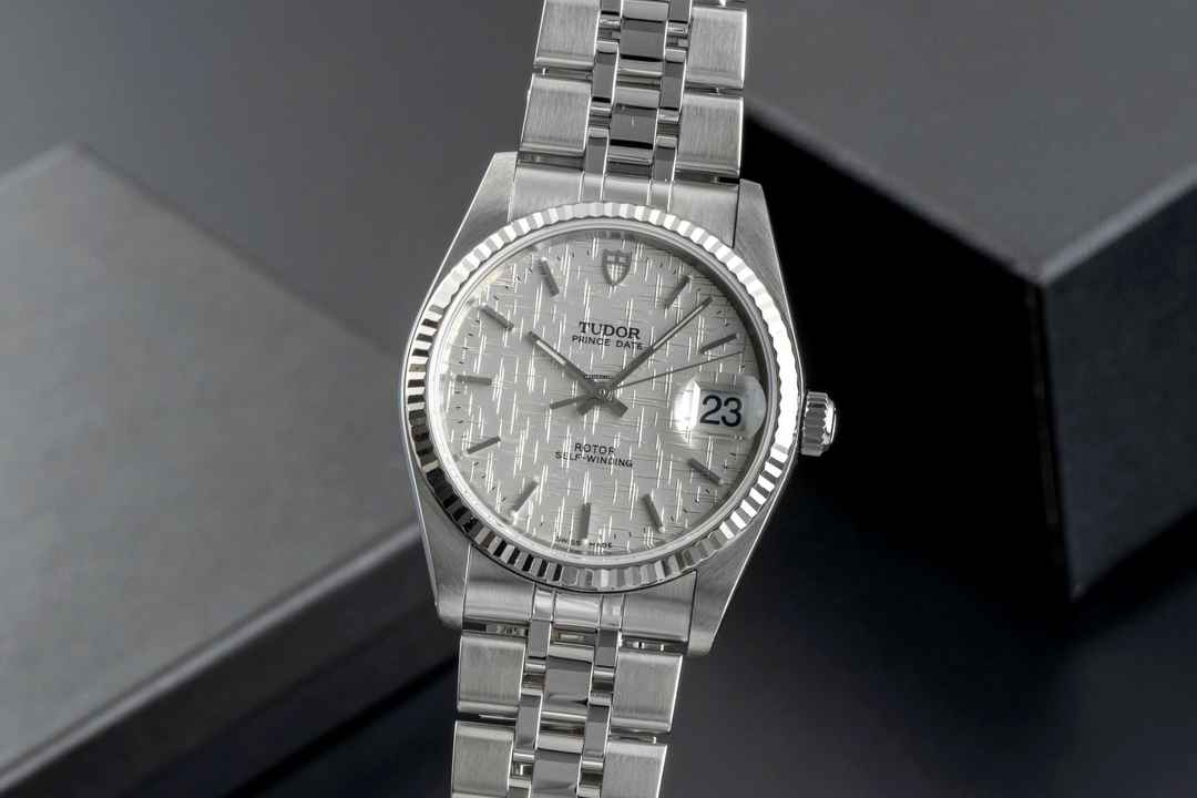  Tudor Prince Date Edelstahl/Weissgold Automatik Herrenuhr Medium Ref. 74034 B&P 