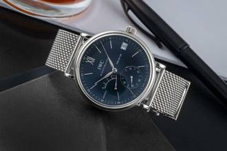 Thumbnail von IWC Portofino Handaufzug Edelstahl Handaufzug Herrenuhr Ref. IW510116 Box & Papiere 2009