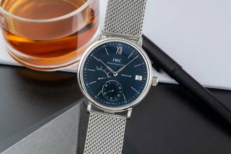 Thumbnail von IWC Portofino Handaufzug Edelstahl Handaufzug Herrenuhr Ref. IW510116 Box & Papiere 2009