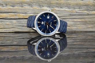 Thumbnail von TAG Heuer Carrera Quartz 39 Blue Dial - Factory Diamond Bezel