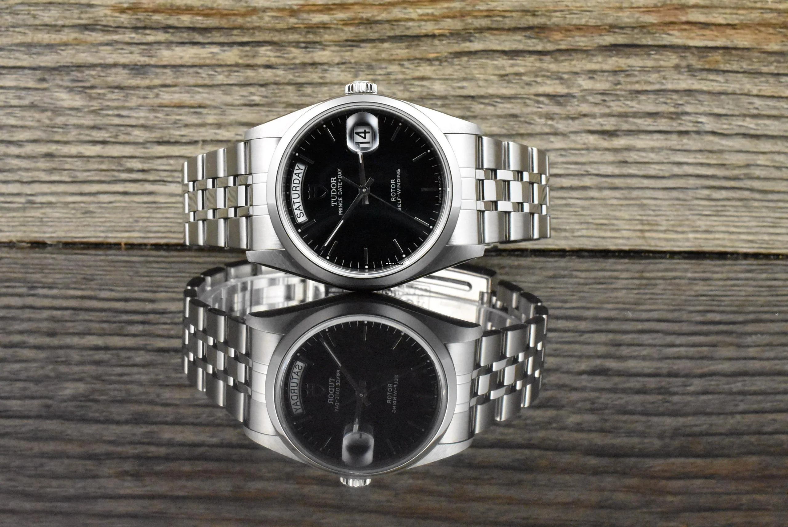  Tudor Prince Date Day 76200 Black Dial Automatik Box & Papiere 2010 