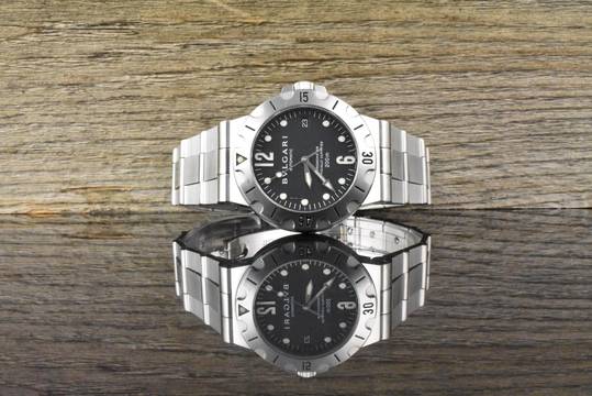  Bulgari Diagono Scuba SD38S Black Dial Automatic Full Set 1997 