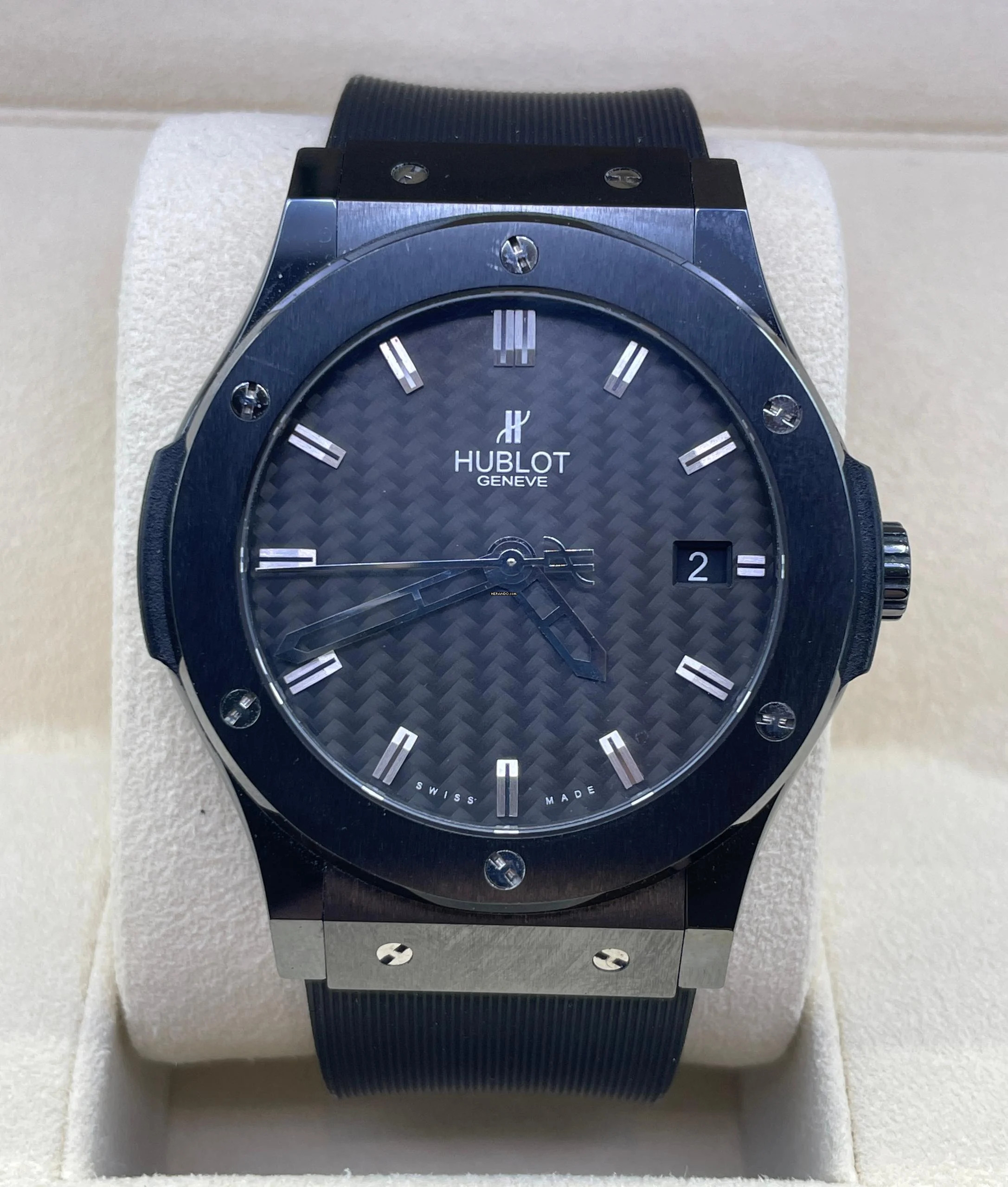  Hublot Classic Fusion Black 45mm Automatic with Box&Papers 