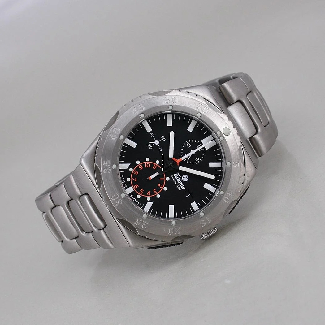  Tutima M2 Pioneer Automatik Chronograph Titan Ø 46,5 mm 2. Armband Full Set Top Zustand 