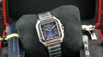 Thumbnail von Cartier Santos De Cartier Medium Medium - Blue - New - Fullset - 2025