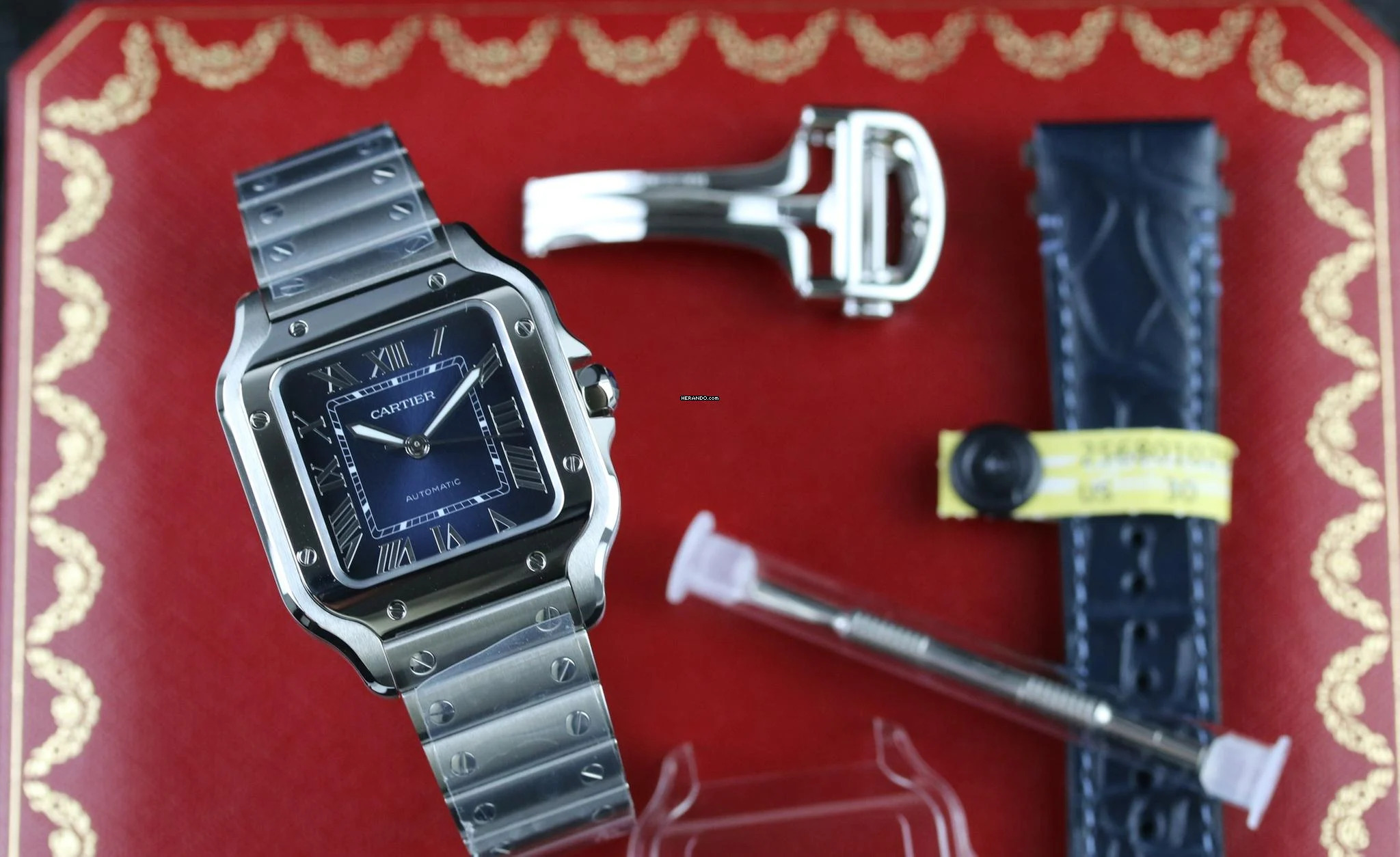 Thumbnail von Cartier Santos De Cartier Medium Medium - Blue - New - Fullset - 2025