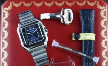 Thumbnail von Cartier Santos De Cartier Medium Medium - Blue - New - Fullset - 2025