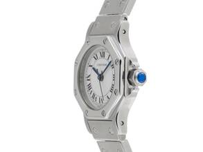 Thumbnail von Cartier Santos Octagon PM kleines Modell Ref.187903 1992 original Box sehr gut Vintage