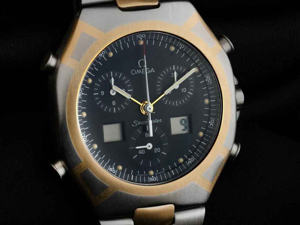  Omega Seamaster Polaris Chronograph Ref.386.1231 1986 Box&Beschreibung sehr gut Vintage 