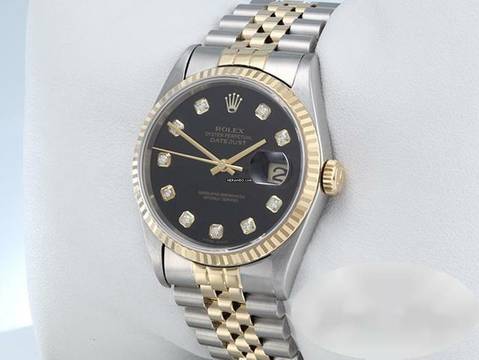 Rolex Datejust 36 36mm 16233 1995 Stahl Gelbgold 750 Diamanten Automatik 