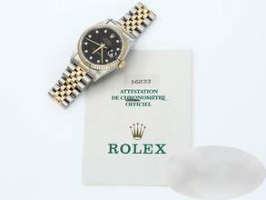 Thumbnail von Rolex Datejust 36 36mm 16233 Stahl Gold 750 Diamanten Automatik Herren Damen Stainless Steel 18kt Yellow Gold Jubilé-band Chronometer Black Dial