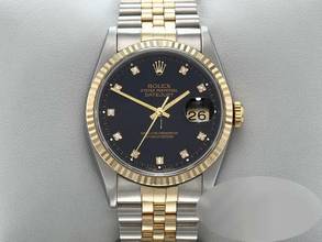 Thumbnail von Rolex Datejust 36 36mm 16233 Stahl Gold 750 Diamanten Automatik Herren Damen Stainless Steel 18kt Yellow Gold Jubilé-band Chronometer Black Dial