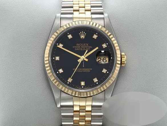  Rolex Datejust 36 36mm 16233 Stahl Gold 750 Diamanten Automatik Herren Damen Stainless Steel 18kt Yellow Gold Jubilé-band Chronometer Black Dial 