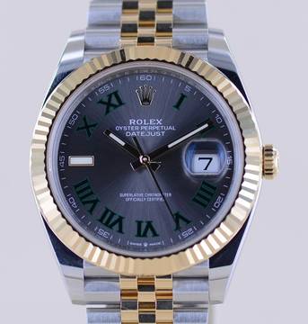  Rolex Datejust 41 Stahl Gold Jubilé Wimbledon Dial 126333 Fluted Bezel B+P 