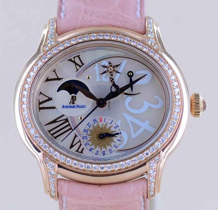  Audemars Piguet Millenary Ladies 18K Millenary Starlit Sky Ladies Roségold MOP Dial Moon Diamonds B+P 