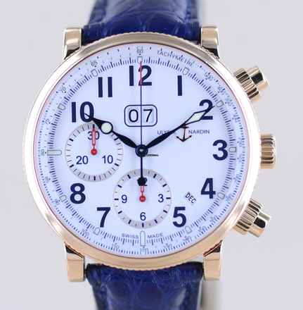  Ulysse Nardin Marine Chronograph Annual Calendar 18K Gold White Dial Big Date rar 