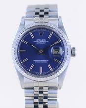 Thumbnail von Rolex Datejust 36 1603 blue dial Jubilé Plexiglas Automatik 1981 blau 36mm