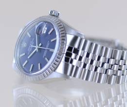 Thumbnail von Rolex Datejust 36 1603 blue dial Jubilé Plexiglas Automatik 1981 blau 36mm