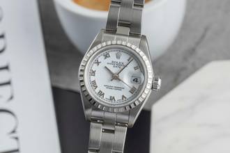 Thumbnail von Rolex Oyster Perpetual Lady Date White Roman Dial Automatik Edelstahl Oyster Perpetual Ref. 79240