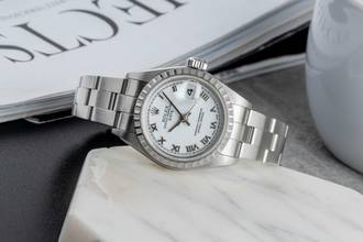 Thumbnail von Rolex Oyster Perpetual Lady Date White Roman Dial Automatik Edelstahl Oyster Perpetual Ref. 79240