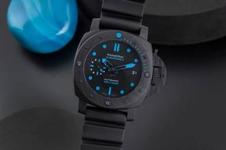 Thumbnail von Panerai Submersible Carbotech Automatik Herrenuhr Ref PAM00960 B&P