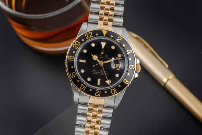  Rolex GMT-Master Stahl / Gold Automatik Herrenuhr Oyster Perpetual Ref. 16753 