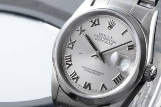 Thumbnail von Rolex Datejust 36 Oyster Silver Roman Dial Stahl Automatik Herrenuhr Ref. 116200