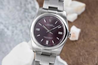 Thumbnail von Rolex Oyster Perpetual 36 Red Grape Edelstahl Automatik Herrenuhr Ref 116000 B&P
