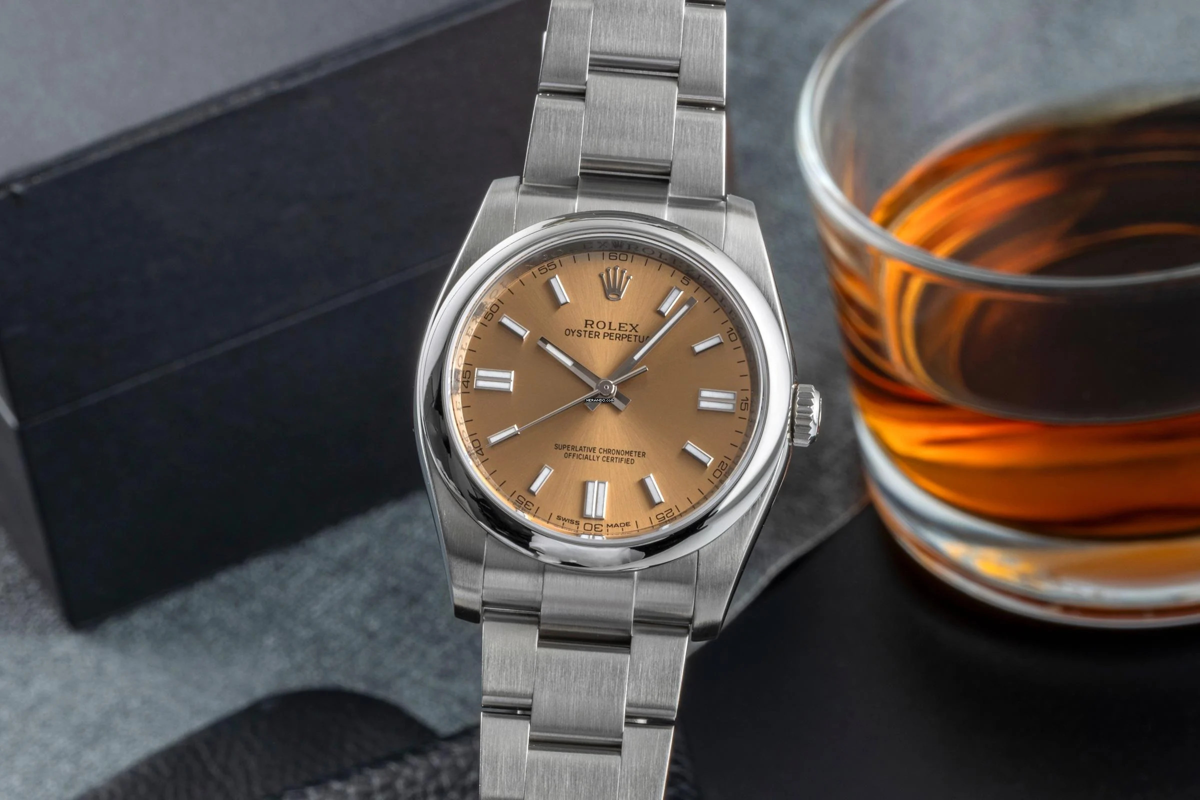 Rolex Oyster Perpetual 36 White Grape Stahl Automatik Herrenuhr Ref. 116000