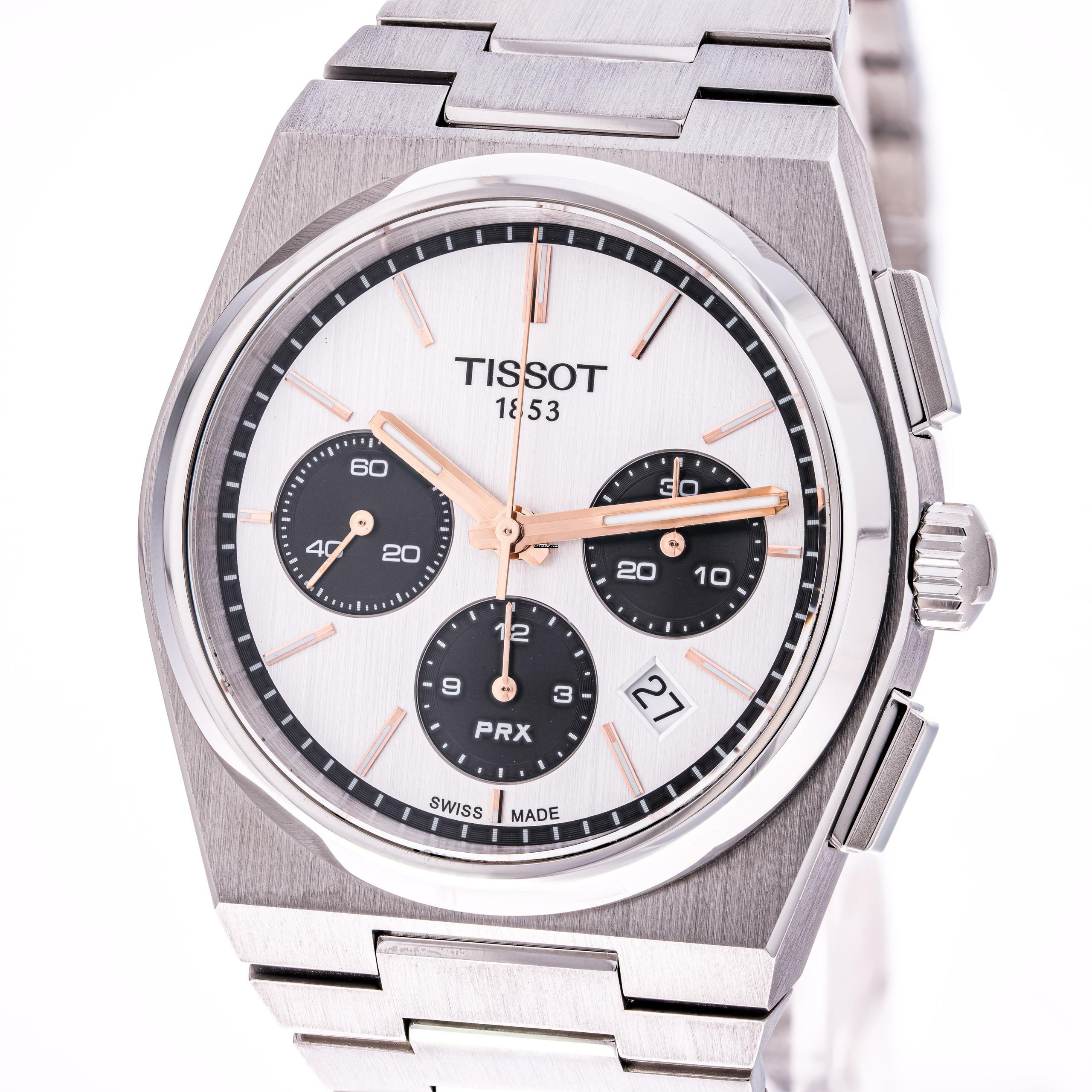  Tissot PRX Chronograph Panda – T137.427.11.011.00 – like NEW – 2023 Full Set 