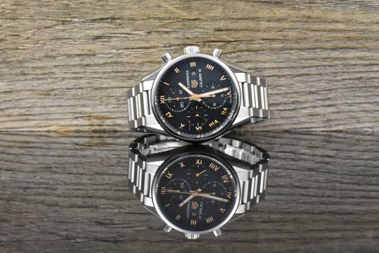  TAG Heuer Carrera Calibre 16 Chronograph 41MM Black Roségold Hands / Japan Limited B&P 