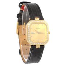 Thumbnail von BUCHERER Damenarmbanduhr mit Diamantzifferblatt und Brillantlünette Quarz aus 750 Gelbgold mit Lederband