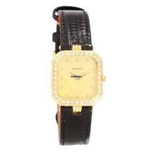 Thumbnail von BUCHERER Damenarmbanduhr mit Diamantzifferblatt und Brillantlünette Quarz aus 750 Gelbgold mit Lederband