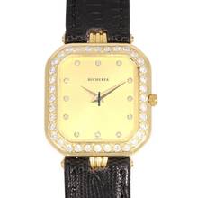 Thumbnail von BUCHERER Damenarmbanduhr mit Diamantzifferblatt und Brillantlünette Quarz aus 750 Gelbgold mit Lederband