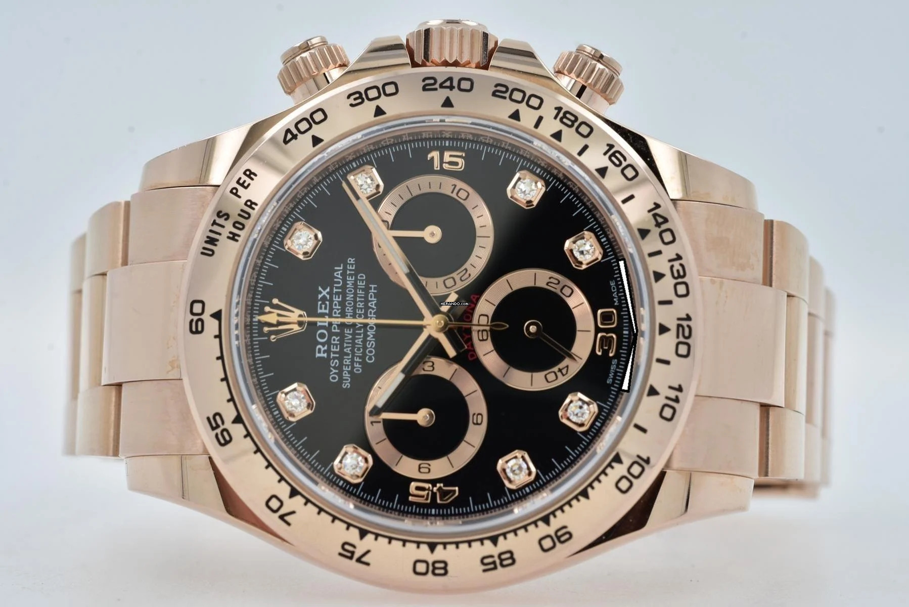  Rolex Daytona Cosmograph 18k rose gold Diamond Black Dial 116505 