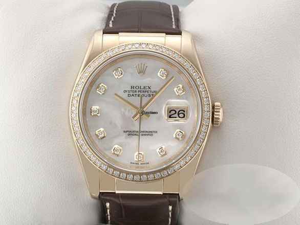  Rolex Datejust 36 36mm 116188 Gelbgold 750 Perlmutt Diamanten Automatik 18kt Yellow Gold Damen Mop Oyster Perpetual 