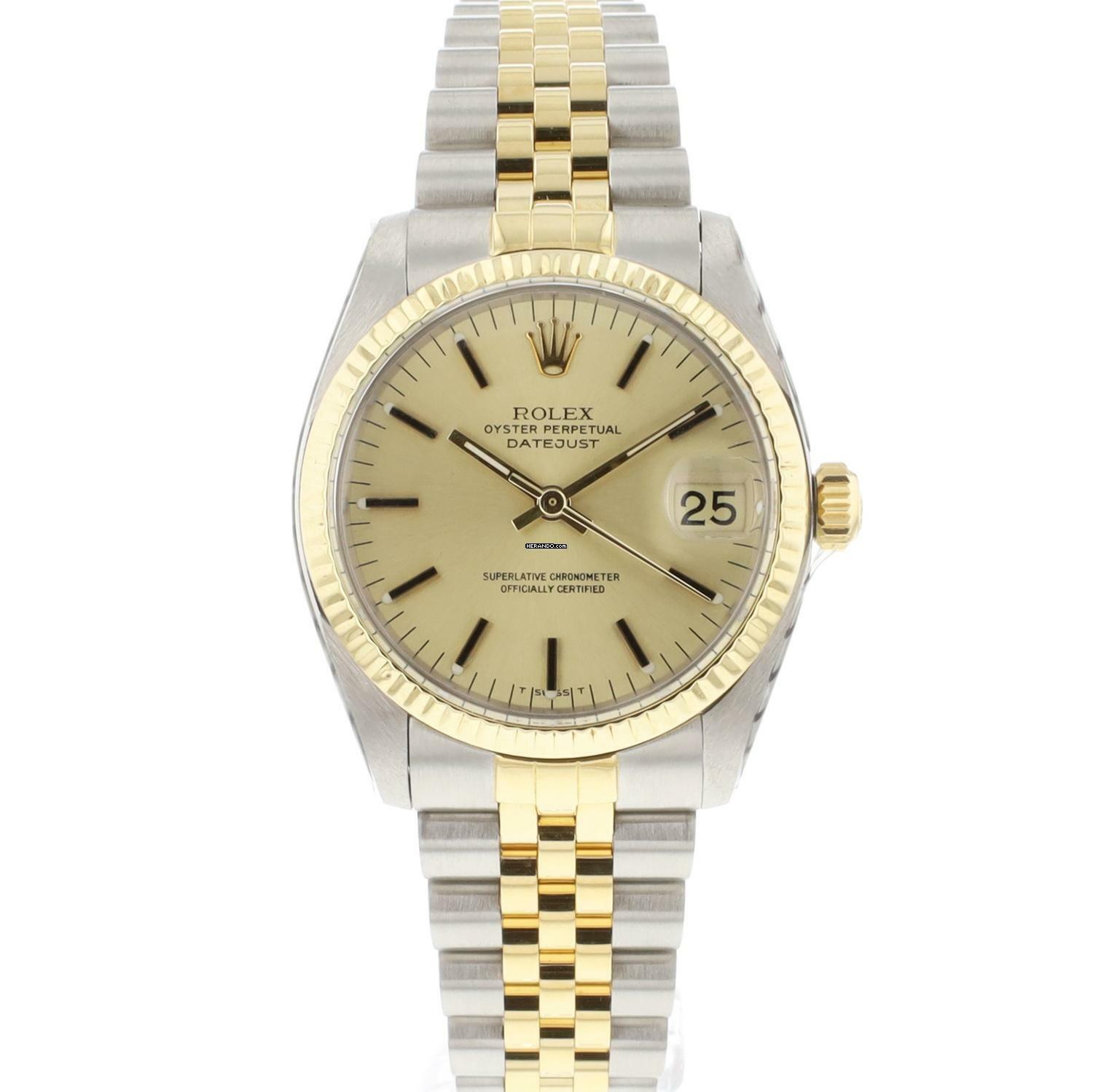 Rolex Datejust 31 Gold Steel Champagne Dial Service '25