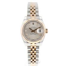 Thumbnail von Rolex Lady-Datejust 26 Steel Everose Gold Jubilee Fluted Silver Diamond Dial