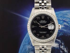 Thumbnail von Rolex Datejust 36 36mm Ref.16234 Black Dial With After Diamonds Bezel