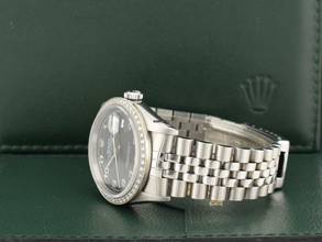 Thumbnail von Rolex Datejust 36 36mm Ref.16234 Black Dial With After Diamonds Bezel