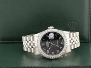 Thumbnail von Rolex Datejust 36 36mm Ref.16234 Black Dial With After Diamonds Bezel