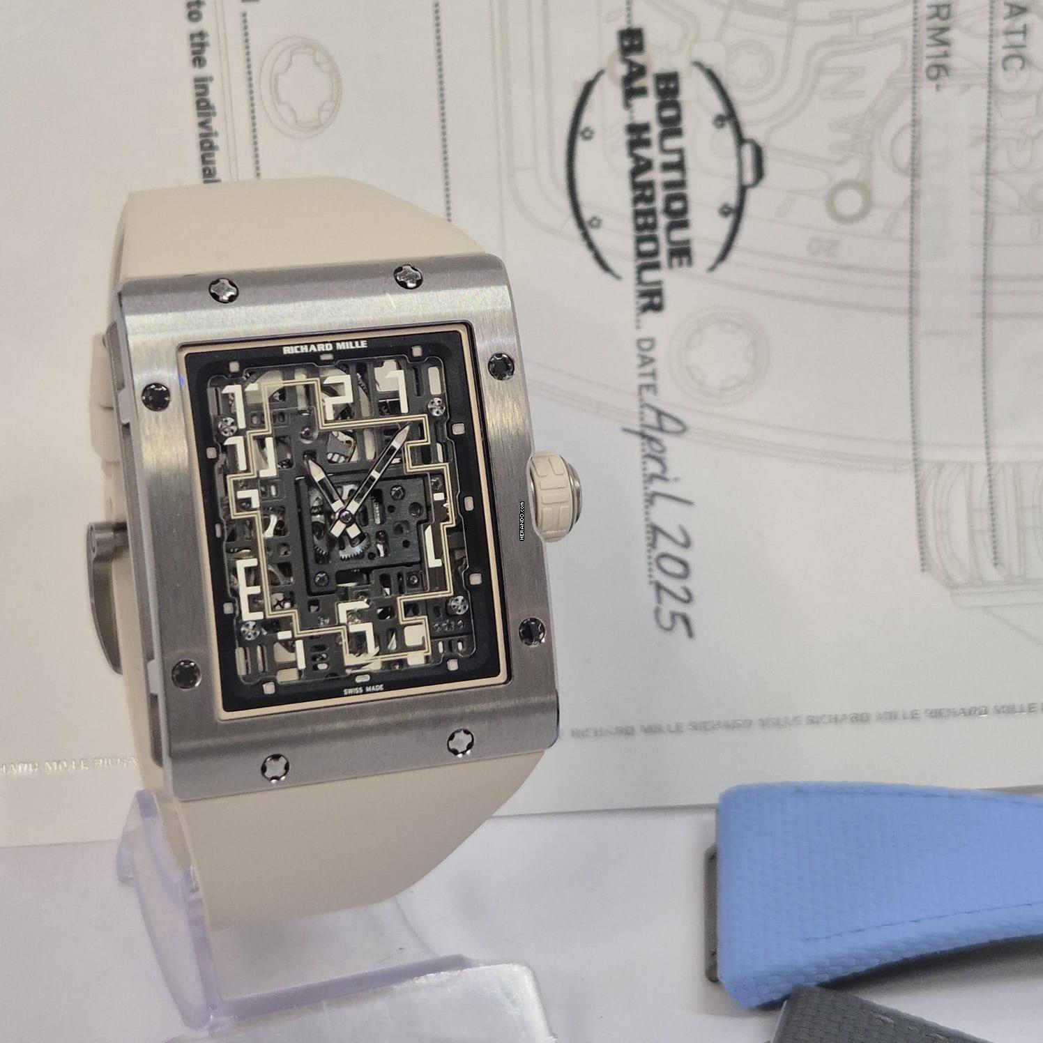 Thumbnail von Richard Mille RM 016 RM016-02 Extra Flat Titanium (lançamento 2025) 36x45mm Automático Completo